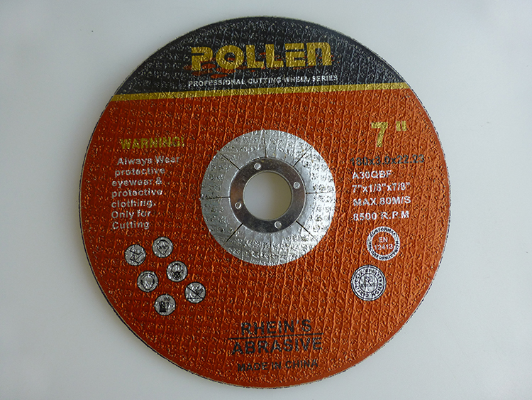 7In Diameter 1/8In Thickness, Cutting and Grinding Wheel 7/8" Arbor Hole, Type 42 Angle Grinder